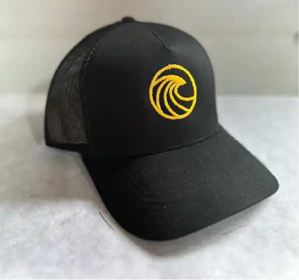 Lusty Waves - Newquay based brand. Black trucker cap with embroidered logo.
