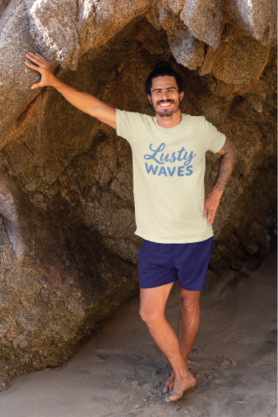 Lusty Waves | Mid-Light Tee with Flock Print