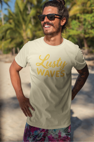 Lusty Waves | Mid-Light Tee with Flock Print