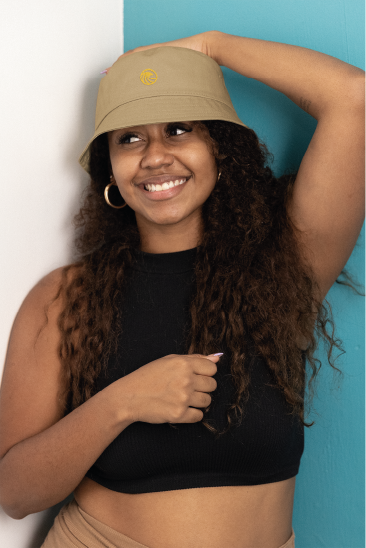 Recycled fabric bucket hat in Olive for everyday style