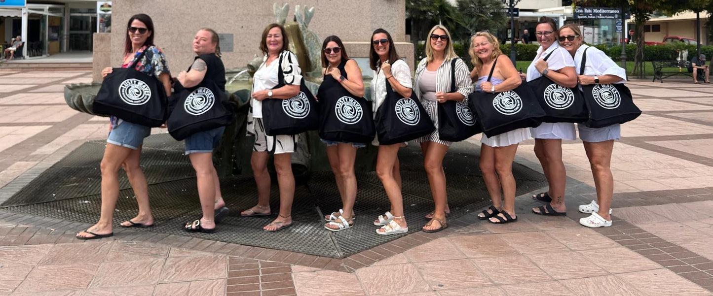 Lusty Waves Canvas Beach Bag | Reusable Tote for Surf & Coastal Days